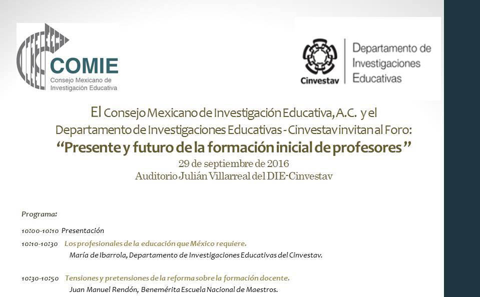 Convocan investigadores al Foro “Presente y futuro de la formación inicial de profesores”